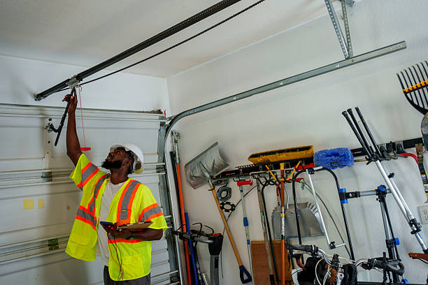 Professional Garage Door Panel Replacement technician working in Wendell, NC